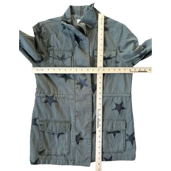 Sundance DRIFTWOOD Star Print Green Military Field Utility Jacket size S - Picture 9 of 13